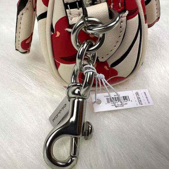 Coach CZ082 Mini Rowan Bag Charm With Cherry Print NWT - Picture 6 of 8